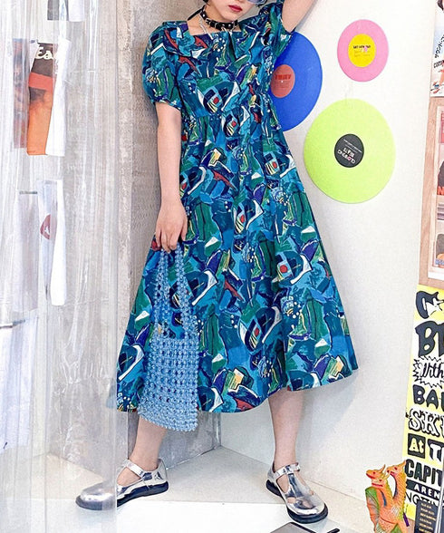 Retro Cassette Print Dress